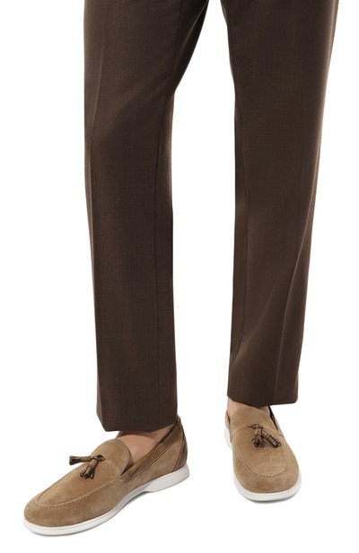 Лоферы с отделкой из кожи аллигатора KITON темно-бежевого цвета по цене 152000 руб., арт. USSA076N00978, фото 3 Лоферы с отделкой из кожи аллигатора KITON, арт. USSA076N00978, фото 3