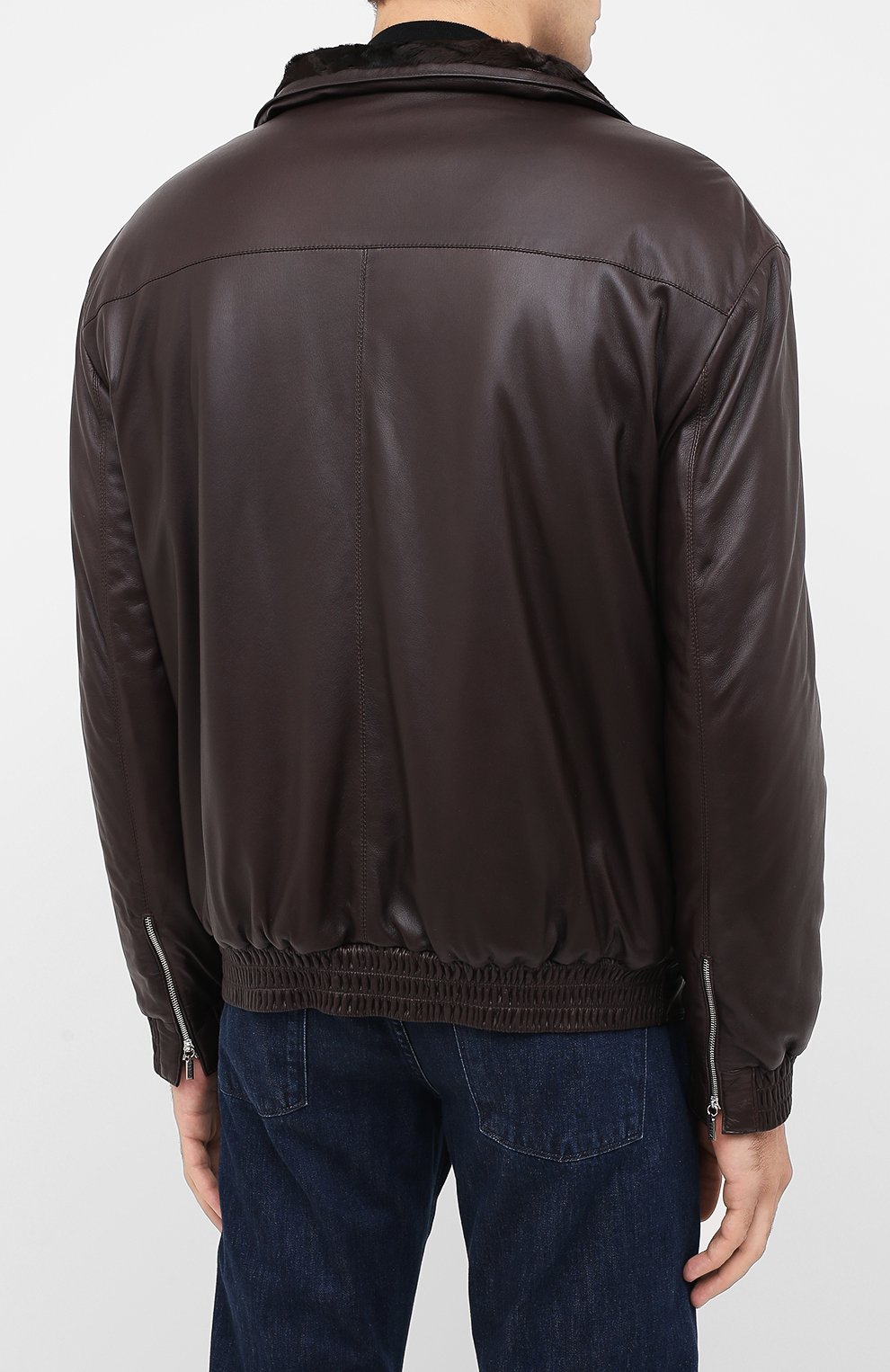 Кожаный бомбер с подкладкой из овчины ZILLI, арт. MAU-GALIE-01763/0001, фото 4