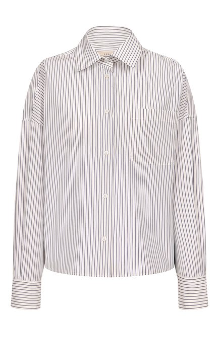 Женская хлопковая рубашка WEEKEND MAX MARA белого цвета, арт. AURE0 | Фото 1 (Материал внешний: Хлопок; Автоматизация состава: Проставлено; Автоматизация ТО: Проставлено; Рукава: Длинные; Длина (для топов): Стандартные)
