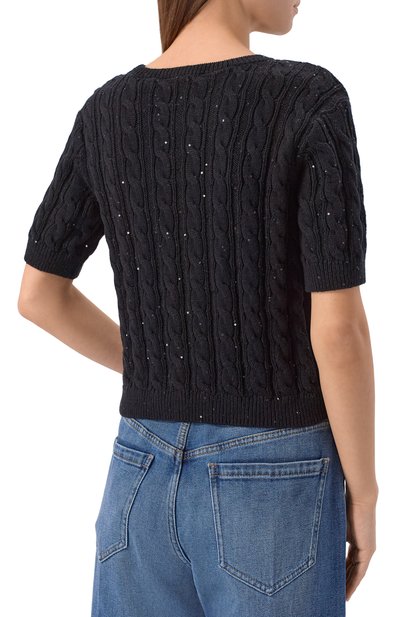 Хлопковый свитер FRAME DENIM, арт. WP26KSW026/THE SEQUIN GATHERED SWEATER, фото 4