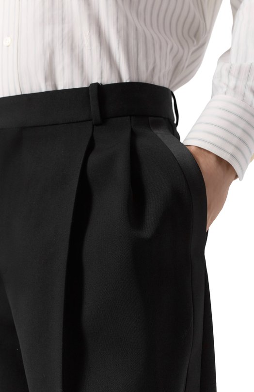 Шерстяные брюки Saint Laurent 805914/Y7E63 Чёрный  805914/Y7E63 Фото 5