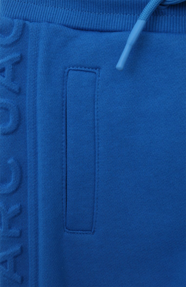 Детские хлопковые джоггеры MARC JACOBS (THE) синего цвета, арт. W60009/2A-5A | Фото 3 (Нос: Не проставлено; Материал внешний: Хлопок; Девочки Кросс-КТ: Джоггеры-одежда, Брюки-спорт; Автоматизация состава: Проставлено; Ростовка одежда: 4 года | 104 см, 24 мес | 92 см)