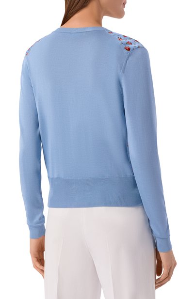 Шелковый кардиган DOLCE & GABBANA голубого цвета по цене 231000 руб., арт. FXV79T/JBS0Q, фото 4 Шелковый кардиган DOLCE & GABBANA, арт. FXV79T/JBS0Q, фото 4