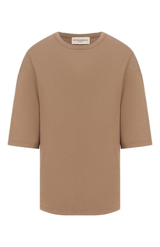 Хлопковая футболка Officine Generale S26WTEE202 Бежевый S26WTEE202