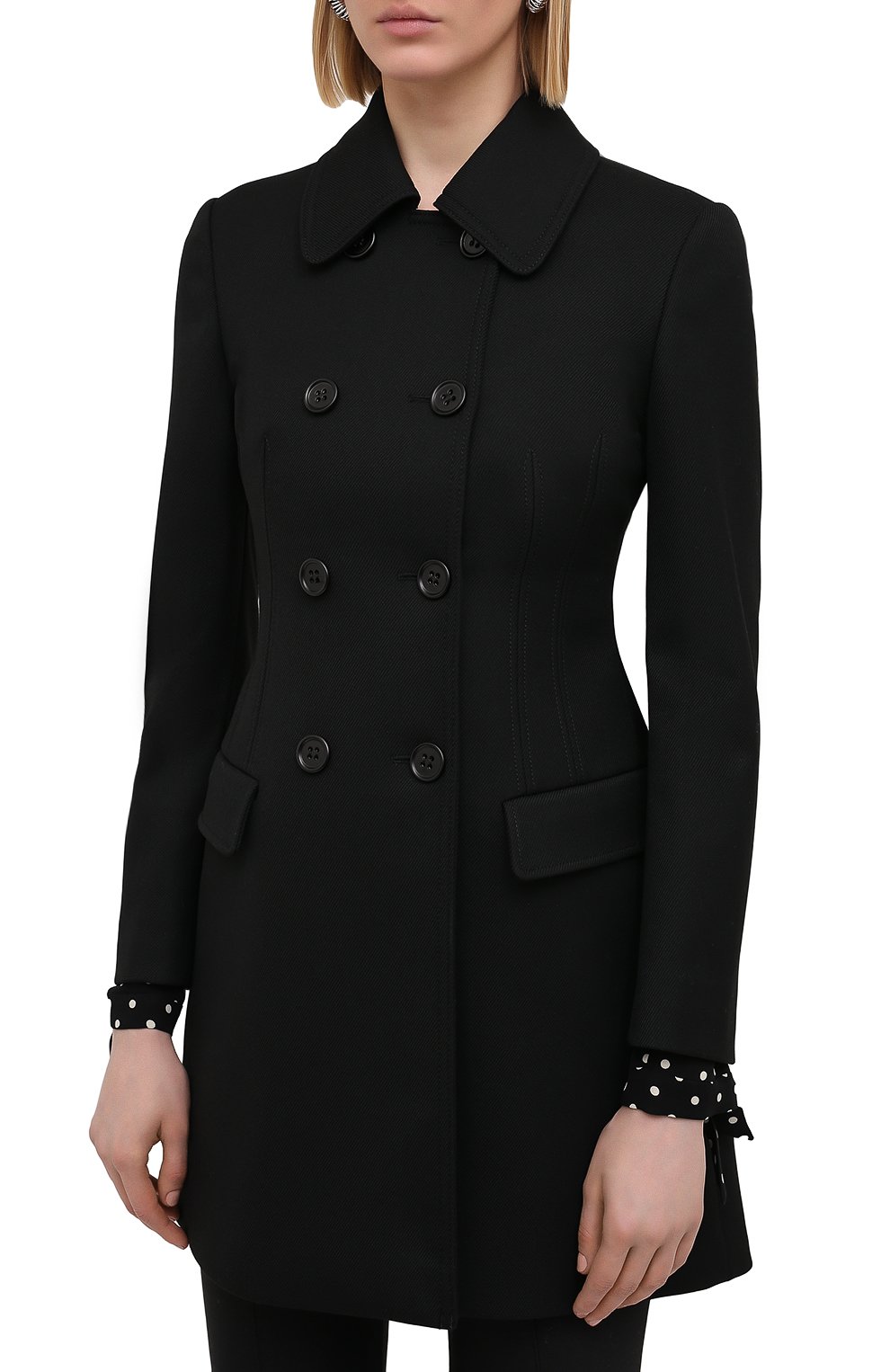 Пальто REDVALENTINO черного цвета по цене 83450 руб., арт. VR3CAD20/1Y1, фото 3 Пальто REDVALENTINO, арт. VR3CAD20/1Y1, фото 3