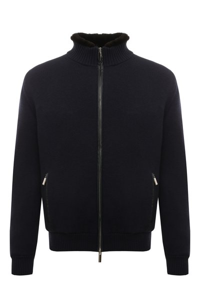 Мужской кашемировый кардиган с меховой подкладкой ANDREA CAMPAGNA, арт. WU22-9540C