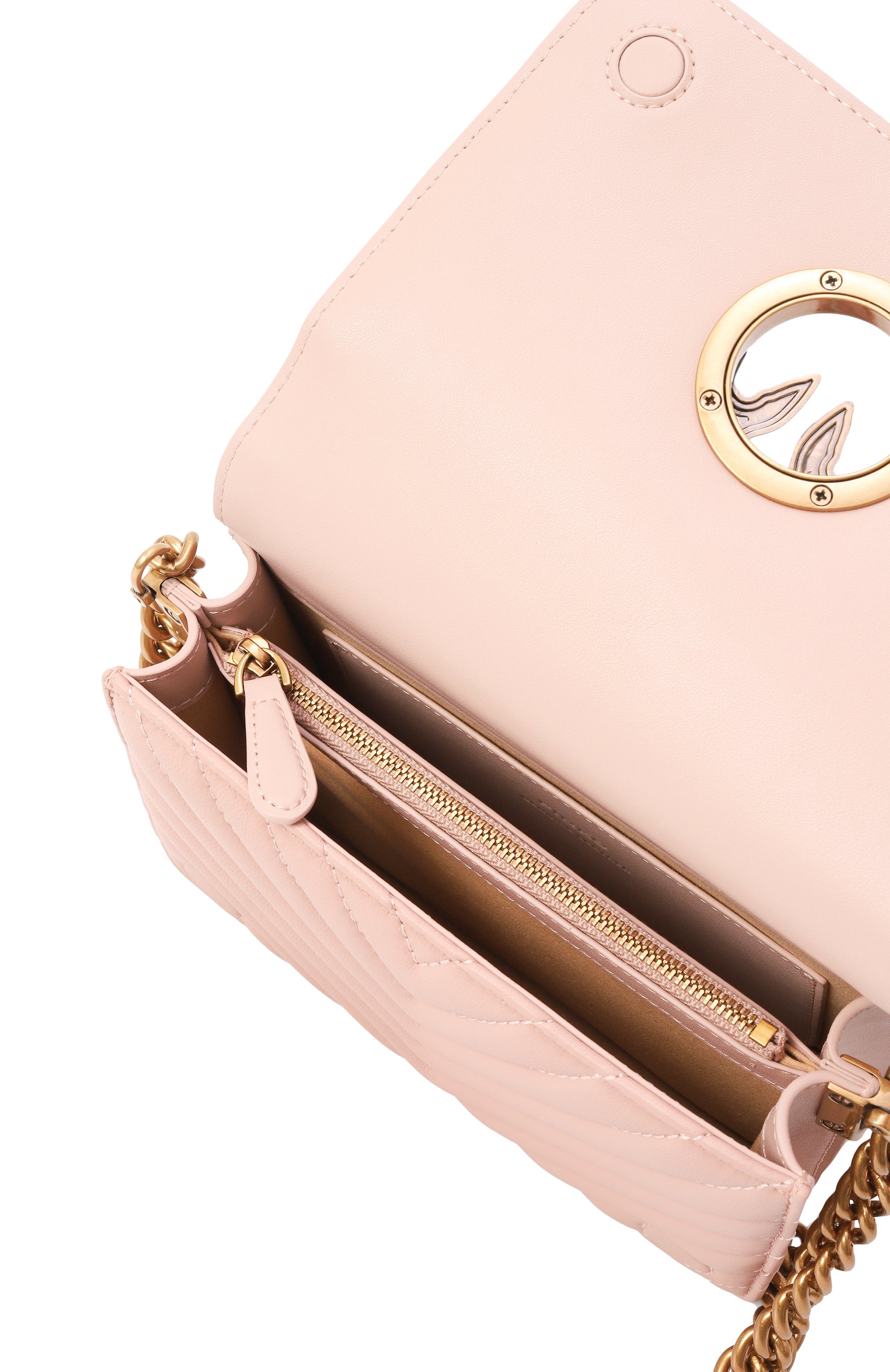 Сумка love mini PINKO розового цвета по цене 33550 руб., арт. 100067/A0GK, фото 5 Сумка love mini PINKO, арт. 100067/A0GK, фото 5