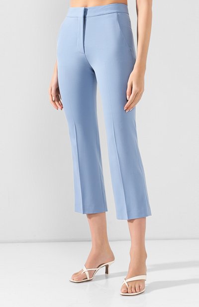 Шерстяные брюки STELLA MCCARTNEY голубого цвета по цене 63750 руб., арт. 529866/SNB48, фото 3 Шерстяные брюки STELLA MCCARTNEY, арт. 529866/SNB48, фото 3