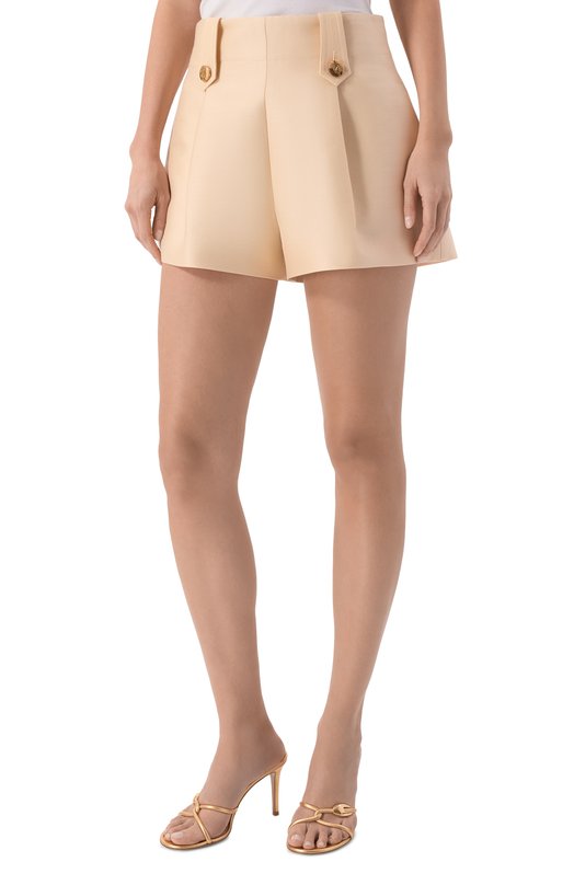 Шорты из шерсти и шелка Zimmermann 7397AS261 Кремовый  7397AS261 Фото 3