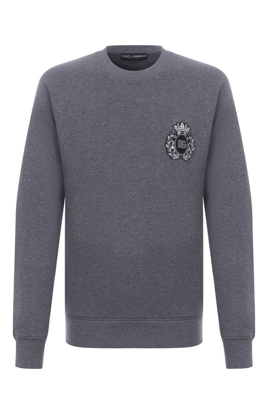 Хлопковый свитшот Dolce & Gabbana G9ABJZ/G7PJ7 Серый G9ABJZ/G7PJ7