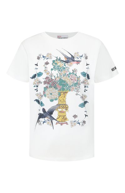 Женская хлопковая футболка REDVALENTINO, арт. SR0MG03Q/4PV