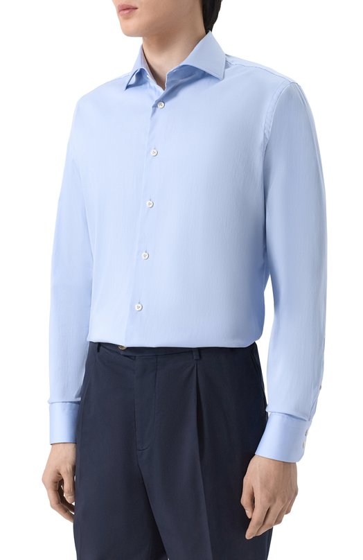 Хлопковая сорочка Van Laack VL-RIVARA-SF/130830 Голубой  VL-RIVARA-SF/130830 Фото 3