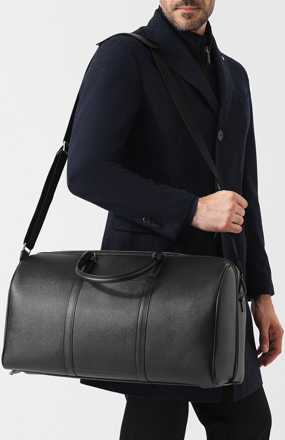 Кожаная дорожная сумка SERAPIAN черного цвета по цене 172500 руб., арт. SEV0EULL2806M50F, фото 5 Кожаная дорожная сумка SERAPIAN, арт. SEV0EULL2806M50F, фото 5