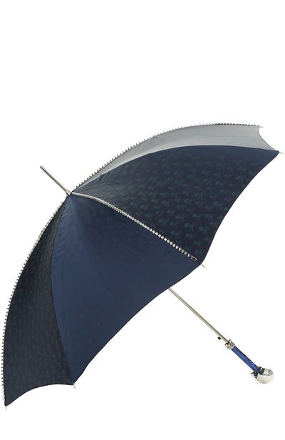 Зонт-трость PASOTTI OMBRELLI темно-синего цвета по цене 38800 руб., арт. 416N/PLAT. BLU+TESCHI/W33/SKULLS, фото 2 Зонт-трость PASOTTI OMBRELLI, арт. 416N/PLAT. BLU+TESCHI/W33/SKULLS, фото 2