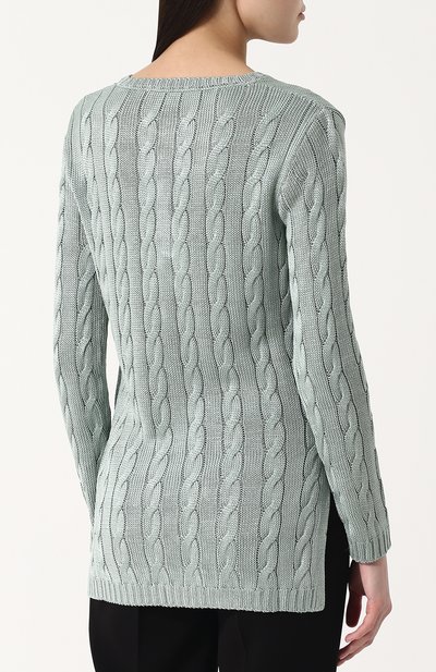 Удлиненный шелковый пуловер фактурной вязки RALPH LAUREN, арт. 290703705, фото 4