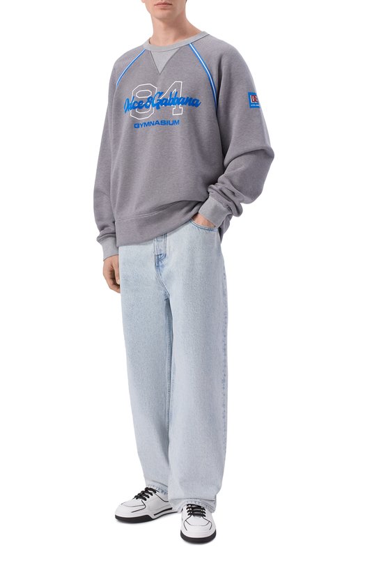Хлопковый свитшот Dolce & Gabbana G9BZMT/HU7ME Серый  G9BZMT/HU7ME Фото 2