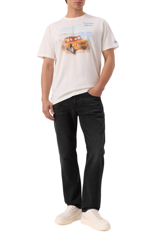 Хлопковая футболка MC2 Saint Barth STBM TSHIRT MAN/00291H Кремовый  STBM TSHIRT MAN/00291H Фото 2