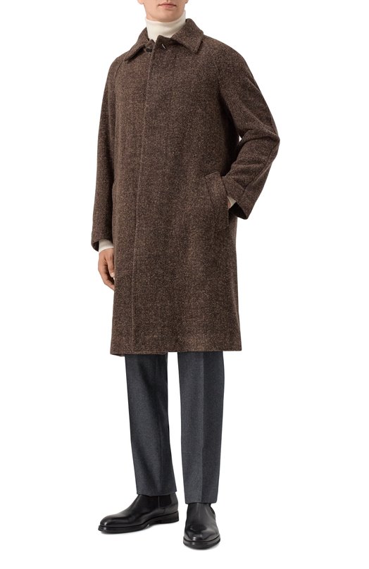 Шерстяное пальто Corneliani 261417-2612204 Коричневый  261417-2612204 Фото 2