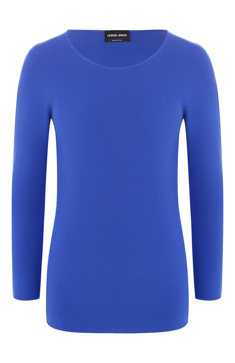Женский топ из вискозы GIORGIO ARMANI синего цвета, арт. 8NAM31/AM05Z | Фото 1 (Материал внешний: Синтетический материал, Вискоза; Длина (для топов): Стандартные; Рукава от горловины: Длинные; Статус проверки: Проверено, Проверена категория; Рукава: Длинные; Женское Кросс-КТ: Пуловер-одежда; Материал сплава: Проверено, Проставлено; Драгоценные камни: Проставлено; Кросс-КТ: Трикотаж)