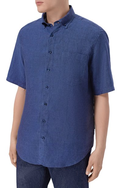 Льняная рубашка BOGNER синего цвета по цене 21800 руб., арт. 58712973, фото 3 Льняная рубашка BOGNER, арт. 58712973, фото 3