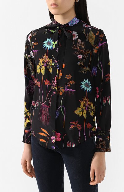 Шелковая рубашка STELLA MCCARTNEY черного цвета по цене 82700 руб., арт. 600347/S0A10, фото 3 Шелковая рубашка STELLA MCCARTNEY, арт. 600347/S0A10, фото 3
