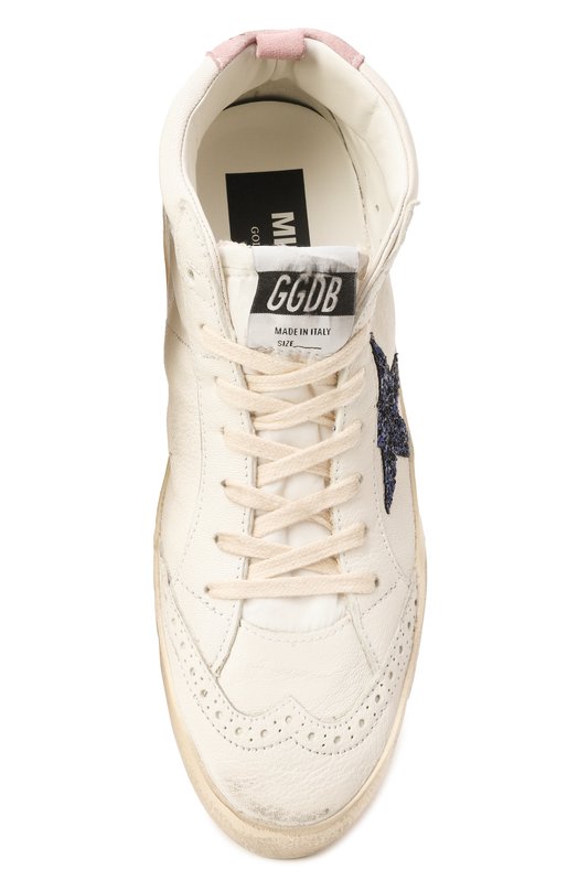 Кожаные кеды Mid Star Golden Goose Deluxe Brand GWF00122.F003979 Белый  GWF00122.F003979 Фото 6