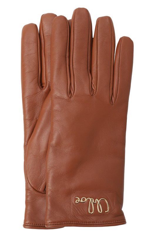 Кожаные перчатки Chloé CHC24WG020LBR Коричневый CHC24WG020LBR
