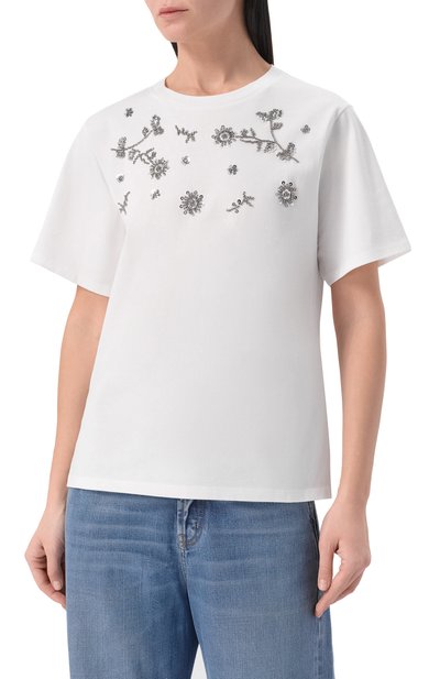 Хлопковая футболка WEEKEND MAX MARA белого цвета по цене 16800 руб., арт. WKDAGILE, фото 3 Хлопковая футболка WEEKEND MAX MARA, арт. WKDAGILE, фото 3