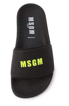 Детские шлепанцы MSGM KIDS черного цвета, арт. 79853/VAR1/24-27 | Фото 4 (Материал внешний: Пластик, Резина; Нос: Не проставлено; Материал внутренний: Текстиль)
