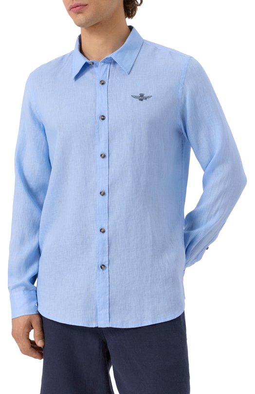 Льняная рубашка Aeronautica Militare CA1239CT3089 Голубой  CA1239CT3089 Фото 3