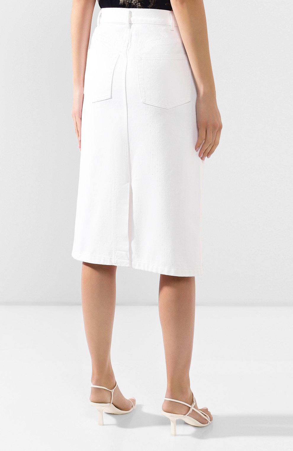 Джинсовая юбка DRIES VAN NOTEN белого цвета по цене 26000 руб., арт. 201-10882-9395, фото 4 Джинсовая юбка DRIES VAN NOTEN, арт. 201-10882-9395, фото 4