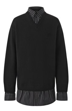 Мужской хлопковый свитер BALENCIAGA черного цвета, арт. 809508/T1712 | Фото 1 (Материал сплава: Проставлено; Рукава: Длинные; Длина (для топов): Удлиненные; Драгоценные камни: Проставлено; Мужское Кросс-КТ: Свитер-одежда; Стили: Кэжуэл; Принт: Без принта, С принтом; Материал внешний: Хлопок)