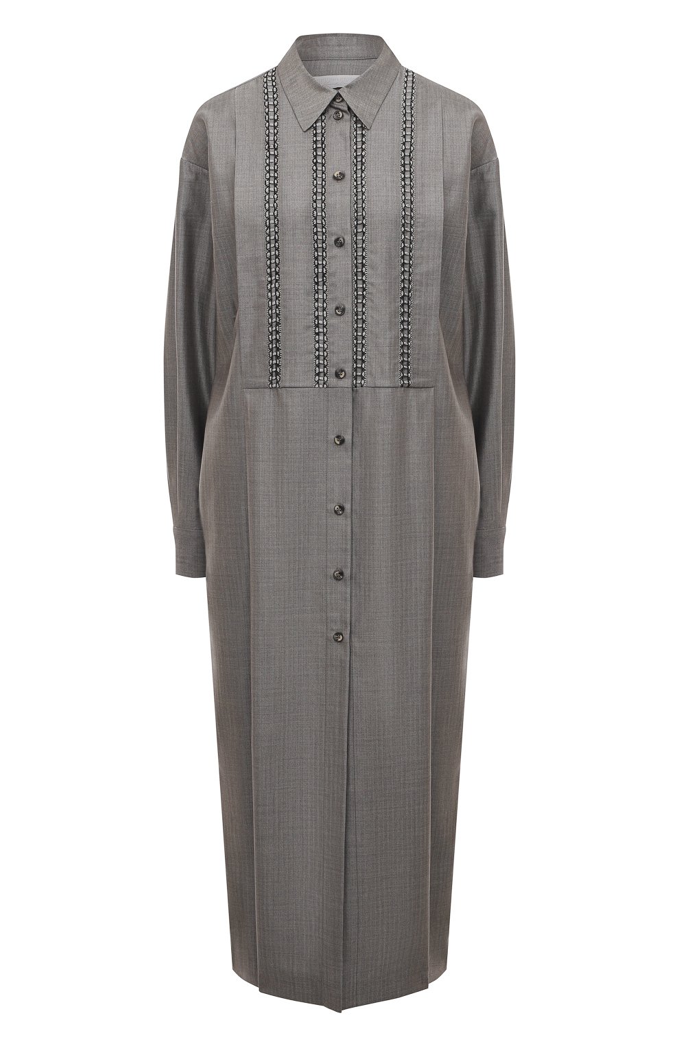 Платье из шерсти и шелка ALEXANDRA GEORGIEVA BY KRESTETSKAYA STROCHKA серого цвета по цене 65000 руб., арт. W161kp22, фото 1 Платье из шерсти и шелка ALEXANDRA GEORGIEVA BY KRESTETSKAYA STROCHKA, арт. W161kp22, фото 1