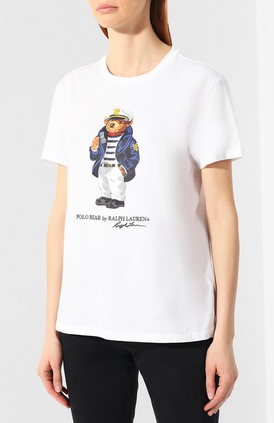 Хлопковая футболка POLO RALPH LAUREN белого цвета по цене 6360 руб., арт. 211744521, фото 3 Хлопковая футболка POLO RALPH LAUREN, арт. 211744521, фото 3
