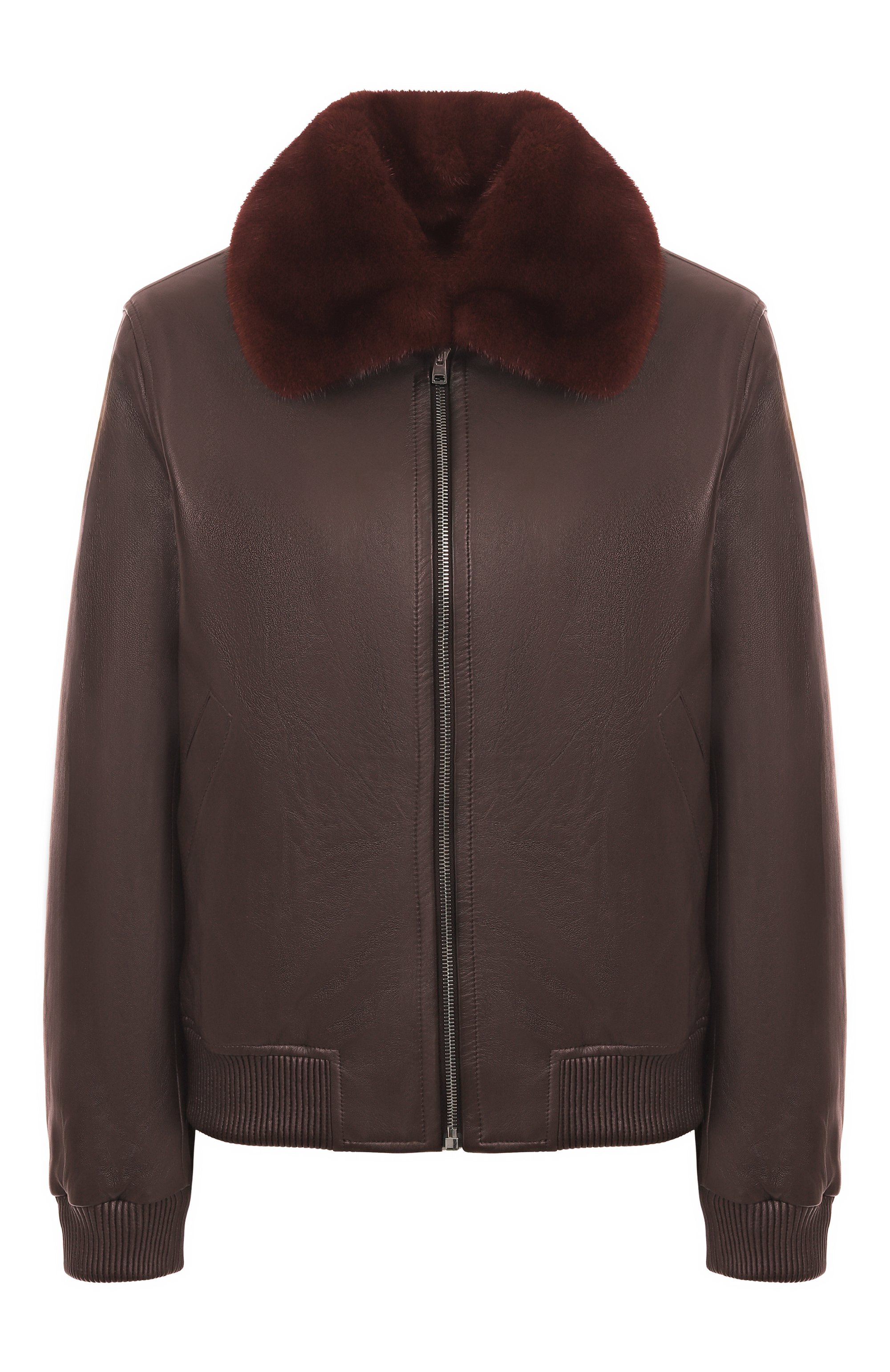 Кожаный бомбер с отделкой из норки YVES SALOMON, арт. V20255/APXX, фото 1