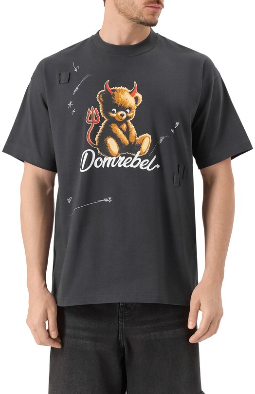 Хлопковая футболка DOMREBEL M DIABL0 BEAR/T-SHIRT Серый  M DIABL0 BEAR/T-SHIRT Фото 3