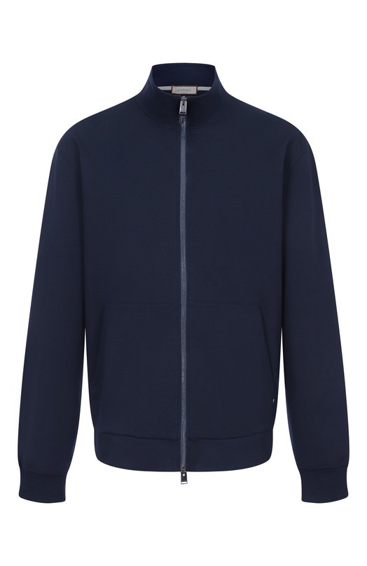 Хлопковая толстовка Canali T0885/MJ02446_001 Синий T0885/MJ02446_001