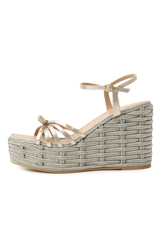 Кожаные босоножки VLogo Signature Valentino 6W0S0MH1/RPT Серебряный  6W0S0MH1/RPT Фото 4