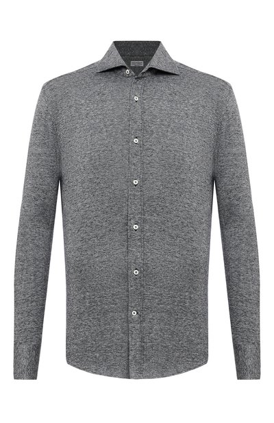 Мужская рубашка изо льна и хлопка BRUNELLO CUCINELLI, арт. MW835B2269