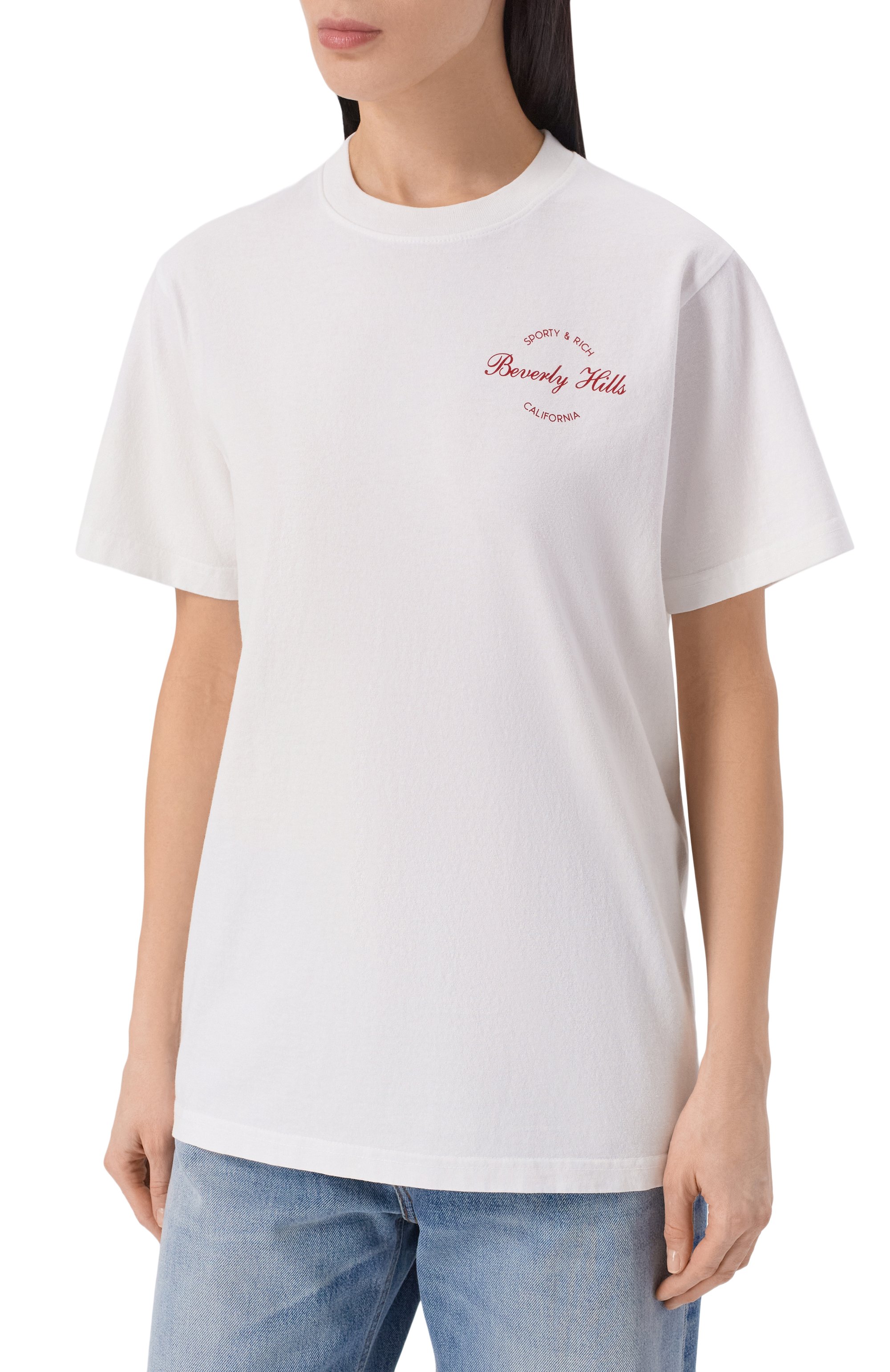 Хлопковая футболка SPORTY AND RICH, арт. T004364257WH01, фото 3