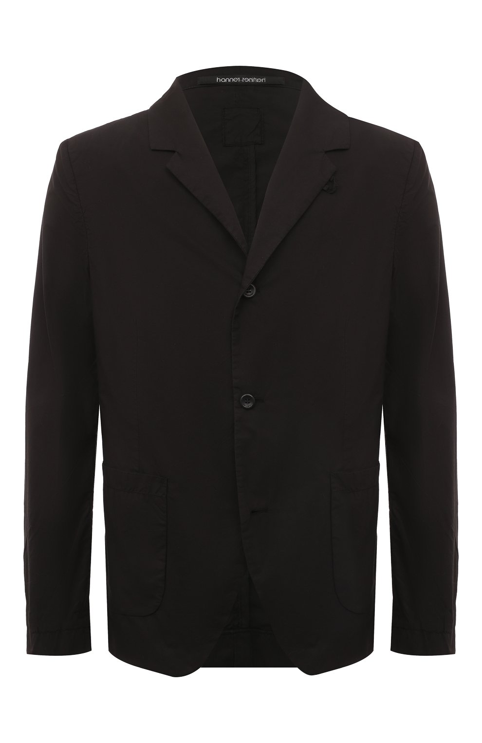 Хлопковый пиджак HANNES ROETHER черного цвета по цене 54650 руб., арт. 110841/J0P32PE.300, фото 1 Хлопковый пиджак HANNES ROETHER, арт. 110841/J0P32PE.300, фото 1