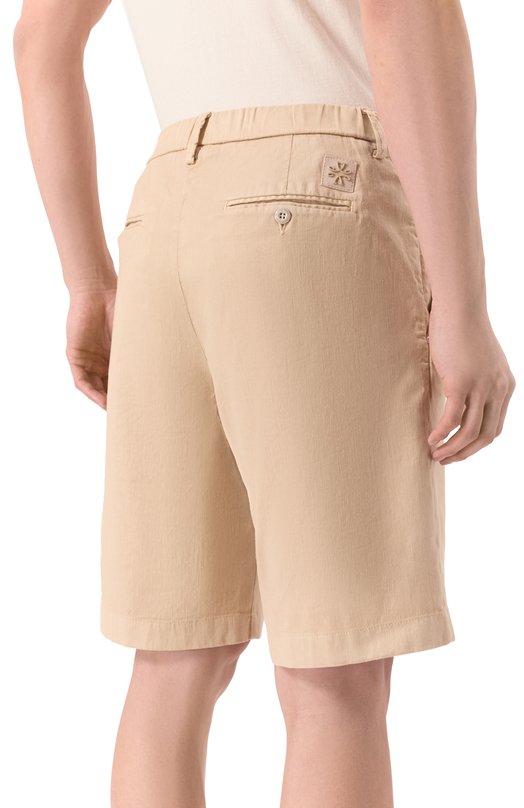 Шорты из хлопка и льна Jacob Cohen JUM_N0017 001 S4269 TR Бежевый  JUM_N0017 001 S4269 TR Фото 4