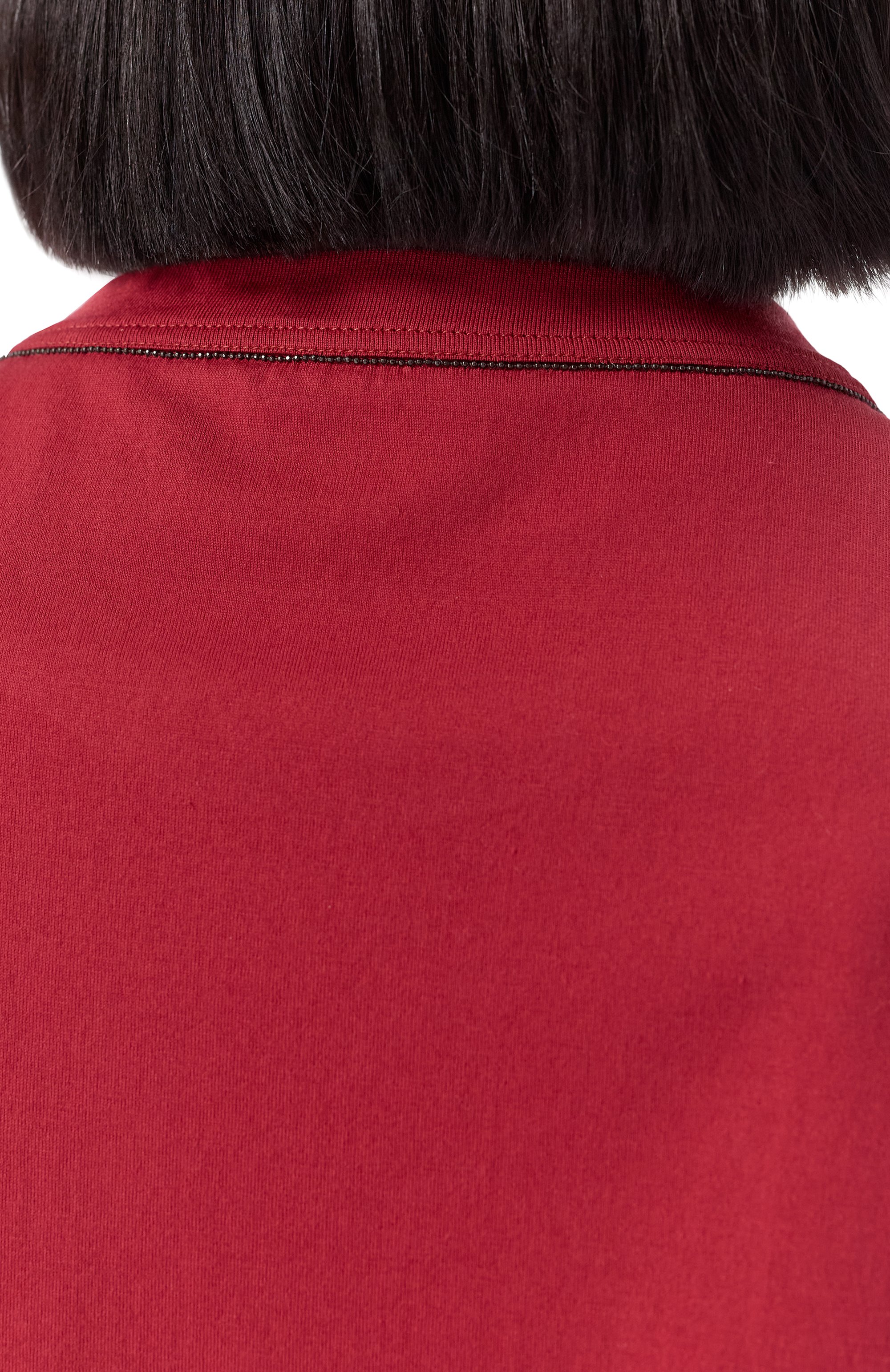 Хлопковая футболка BRUNELLO CUCINELLI красного цвета по цене 49100 руб., арт. M0T81BI100, фото 5 Хлопковая футболка BRUNELLO CUCINELLI, арт. M0T81BI100, фото 5