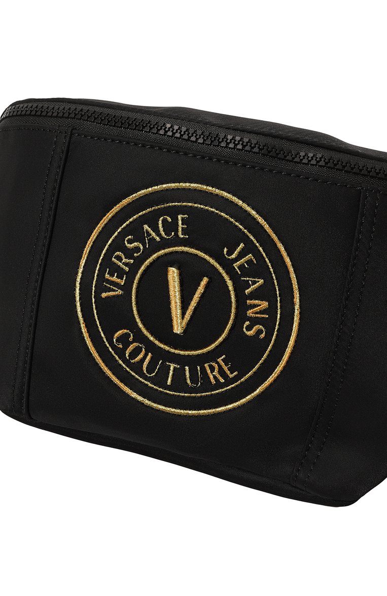 Мужская текстильная поясная сумка VERSACE JEANS COUTURE черного цвета, арт. 75YA4B41/ZS590 | Фото 3 (Случай: Повседневный; Размер: medium; Материал сплава: Проставлено; Ремень/цепочка: На ремешке; Материал: Текстиль; Драгоценные камни: Проставлено)