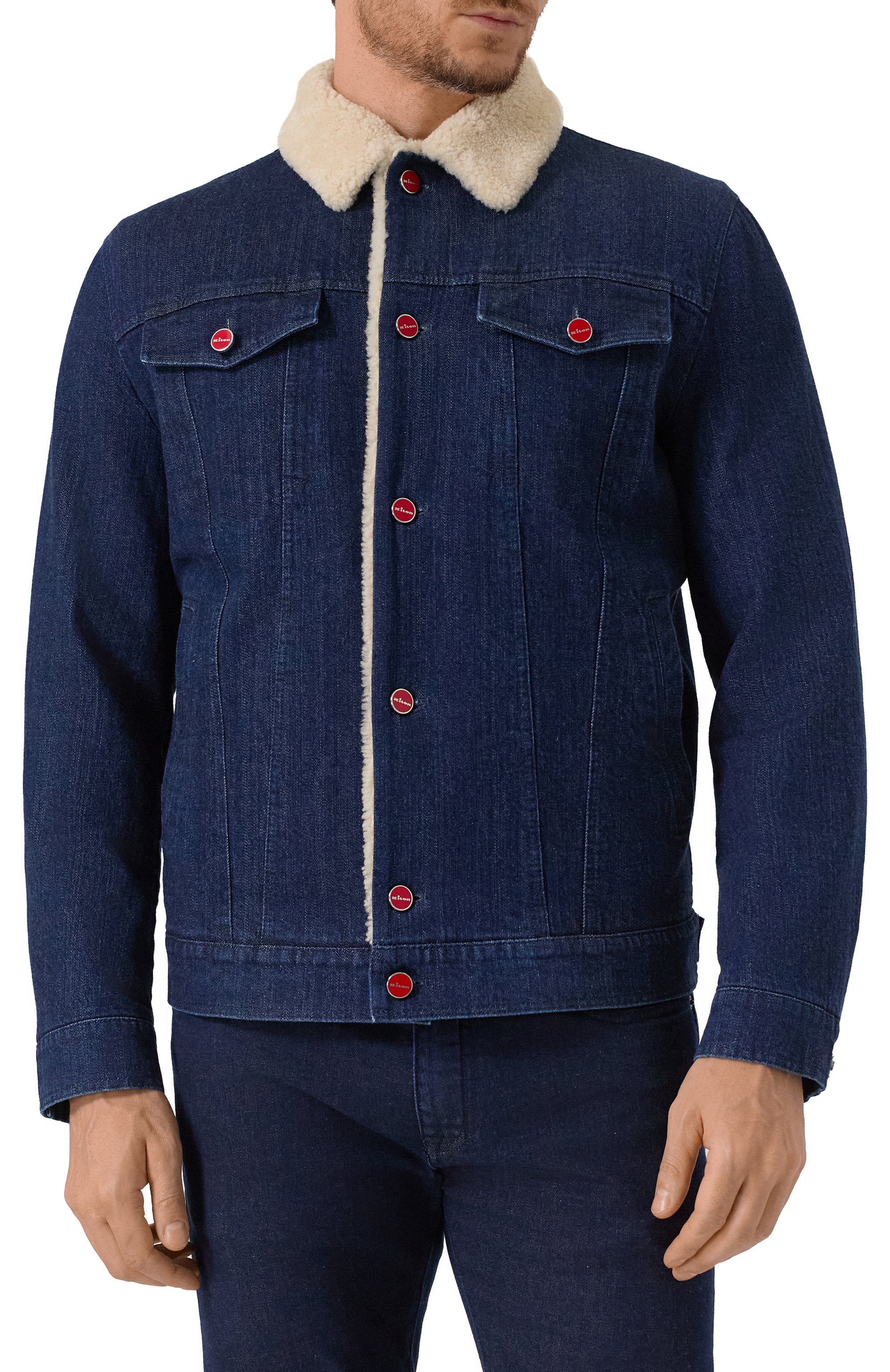 Джинсовая куртка с подкладкой из овчины KITON, арт. UW2280SV0402F04, фото 3