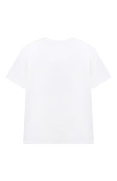 Детская хлопковая футболка MSGM KIDS белого цвета, арт. F3MSJGTH060 | Фото 2 (Рукава: Короткие; Материал внешний: Хлопок; Девочки Кросс-КТ: футболка-одежда)