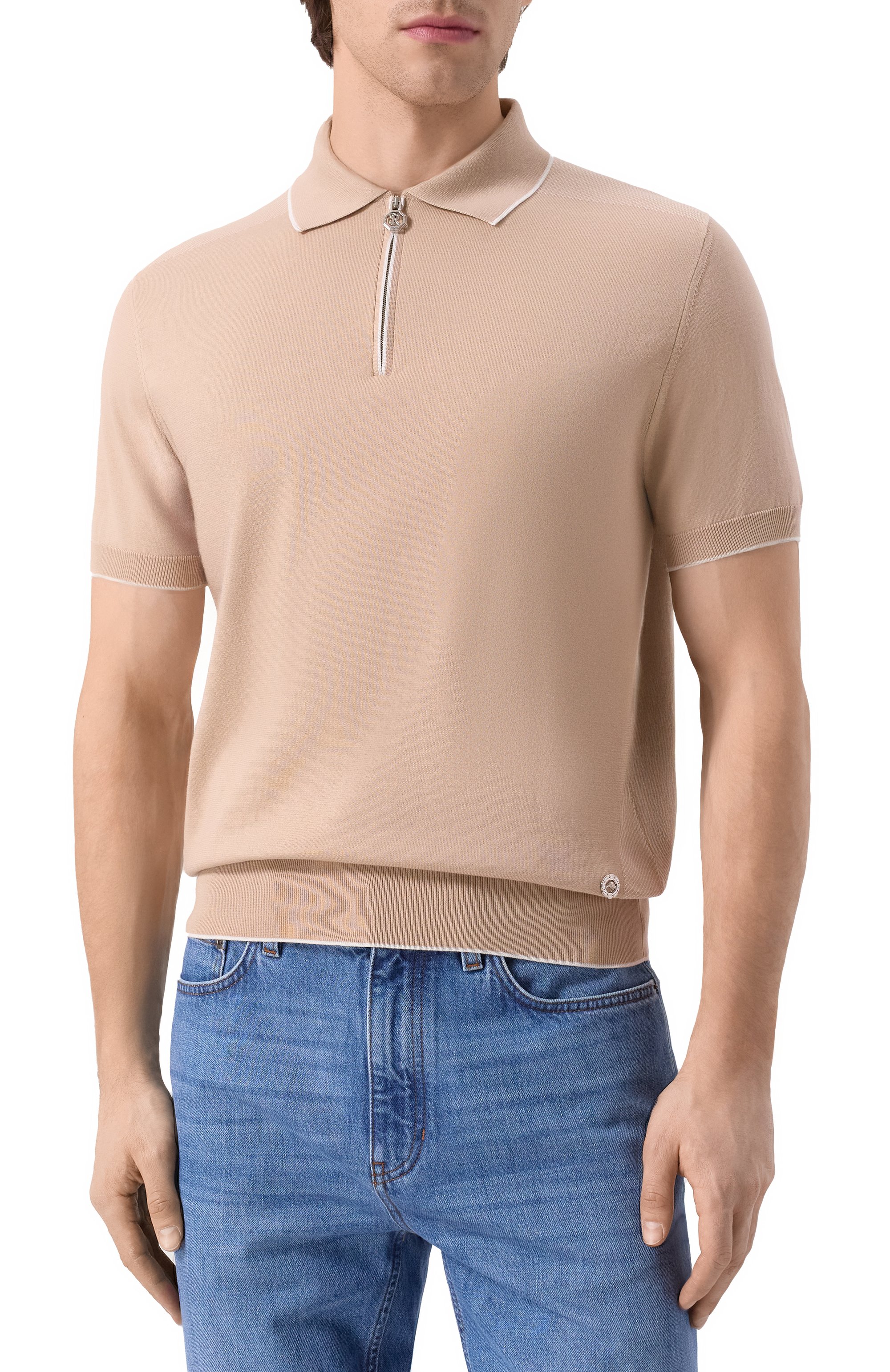 Поло из хлопка и шелка STEFANO RICCI, арт. K616580P31/R25104, фото 3