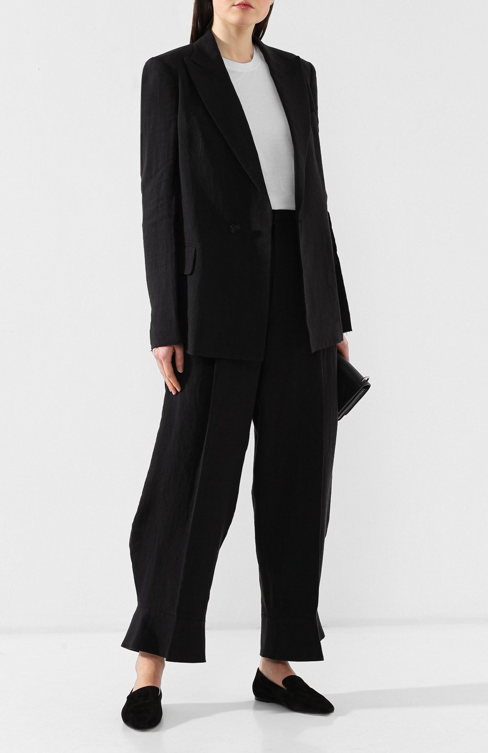 Льняной жакет YOHJI YAMAMOTO черного цвета по цене 74450 руб., арт. YZ-J44-330, фото 2 Льняной жакет YOHJI YAMAMOTO, арт. YZ-J44-330, фото 2