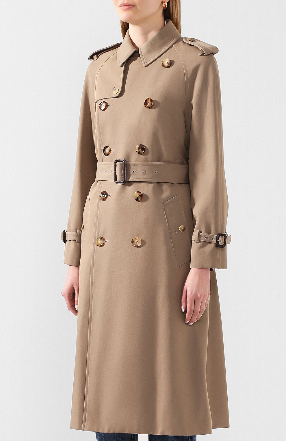 Тренч из смеси шерсти и хлопка CELINE бежевого цвета по цене 330000 руб., арт. 2M015984C, фото 3 Тренч из смеси шерсти и хлопка CELINE, арт. 2M015984C, фото 3