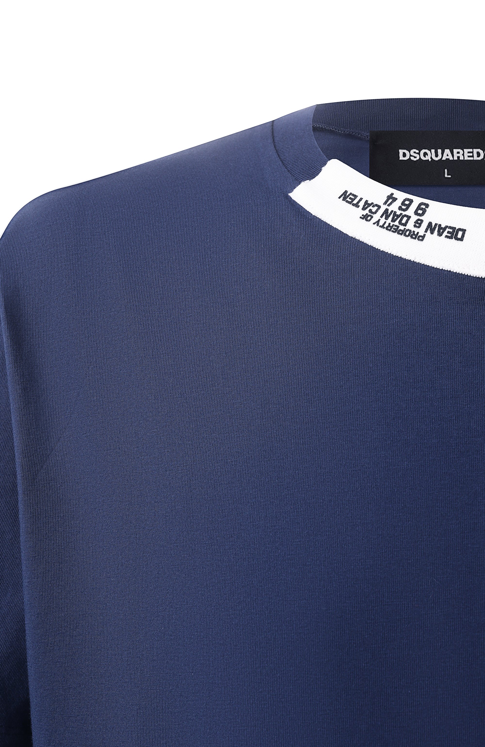 Хлопковая футболка DSQUARED2 темно-синего цвета по цене 35150 руб., арт. S74GD1417/D20020, фото 6 Хлопковая футболка DSQUARED2, арт. S74GD1417/D20020, фото 6